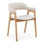 Santino Fabric Dining Arm Chair - Almond Weave / Oak