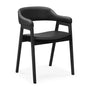 Santino Leather Dining Arm Chair - Black / Black