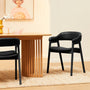 Santino Leather Dining Arm Chair - Black / Black
