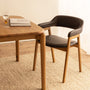 Santino Leather Dining Arm Chair - Chocolate Brown / Oak