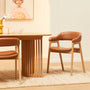 Santino Leather Dining Arm Chair - Tan / Oak