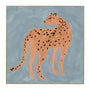 Life x MON Cheetah Muse Print - Blue / Framed Canvas / 92 x 92cm
