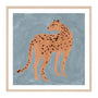 Life x MON Cheetah Muse Print - Blue / Framed Art Print / 68 x 68cm