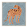 Life x MON Cheetah Muse Print - Blue / Framed Art Print, No Border / 68 x 68cm