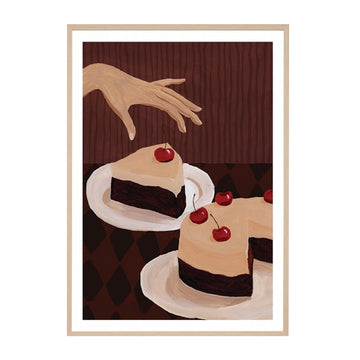 Burgundy / Framed Art Print / 33 x 45cm
