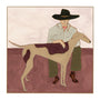 Life x MON Man With Hound Print - Mauve / Framed Canvas / 102 x 102cm