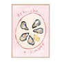 Life x MON Oysters With Lemon Print - Blush / Framed Art Print, No Border / 33 x 45cm
