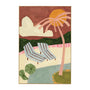 Poolside Paradise Art Print - Bright / Framed Canvas / 42 x 62cm