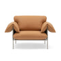 Alva Brushed Steel Frame Armchair - Simpson Tan / Brushed Steel Frame