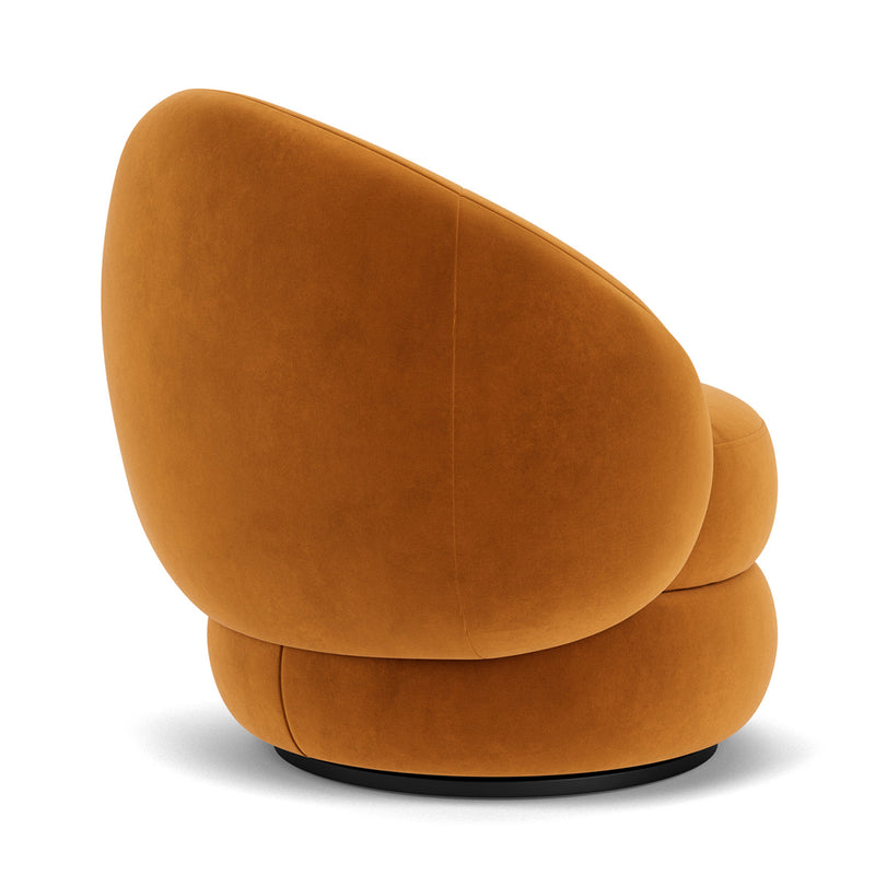 Alma Velvet Swivel Armchair (Matt Amber)