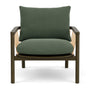 Enzo Dark Walnut Armchair - Cura Dark Green Weave / Dark Walnut