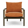 Enzo Dark Walnut Armchair - Danny Amber Textured Weave / Dark Walnut