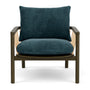 Enzo Dark Walnut Armchair - Danny Dust Blue Textured Weave / Dark Walnut