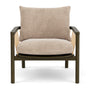Enzo Dark Walnut Armchair - Danny Cream Textured Weave / Dark Walnut