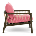 Firenze Bubblegum Fabric / Dark Walnut
