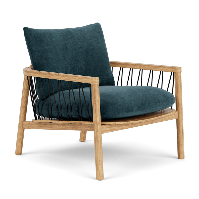 Danny Dust Blue Textured Weave / Oak
