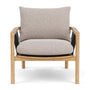 Enzo Oak Armchair - Fabio Stone Fabric / Oak