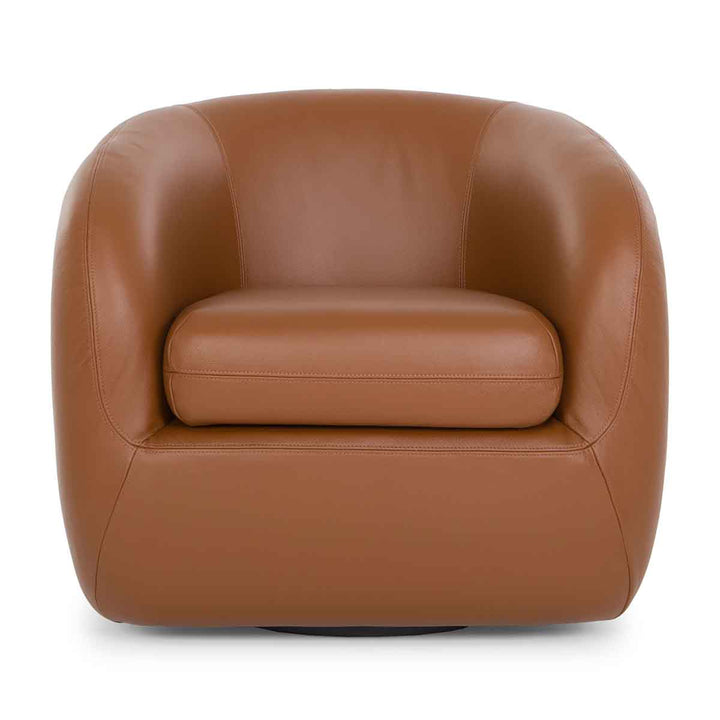 Jasper Leather Swivel Armchair