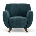 Danny Dust Blue Textured Weave / Dark Walnut