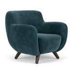 Danny Dust Blue Textured Weave / Dark Walnut