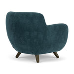 Danny Dust Blue Textured Weave / Dark Walnut