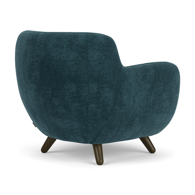 Danny Dust Blue Textured Weave / Dark Walnut