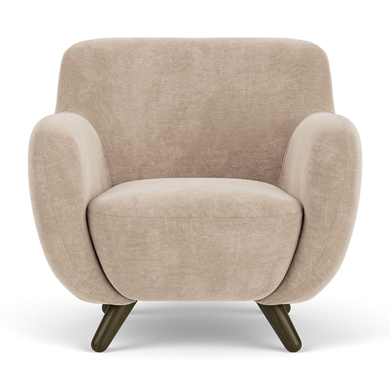 Danny Cream Textured Weave / Dark Walnut