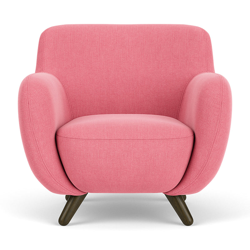 Firenze Bubblegum Fabric / Dark Walnut