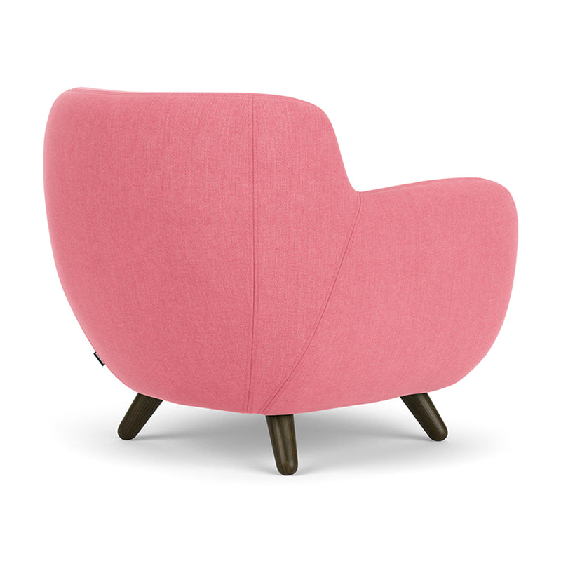 Firenze Bubblegum Fabric / Dark Walnut