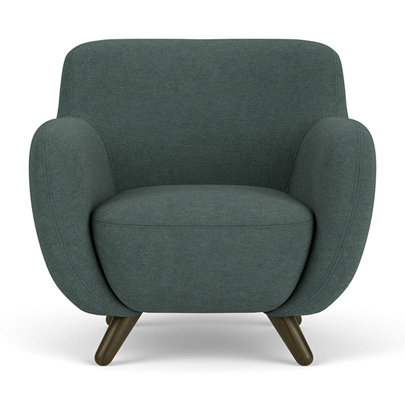 Form Blue Grey Fabric / Dark Walnut