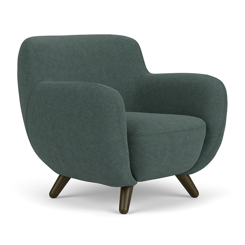 Form Blue Grey Fabric / Dark Walnut