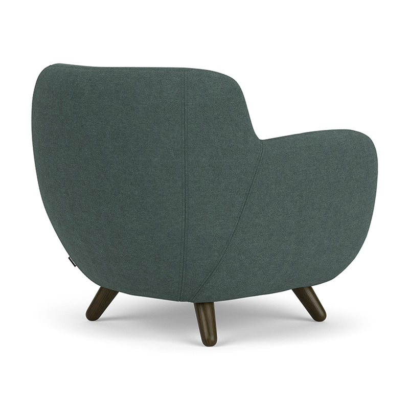Form Blue Grey Fabric / Dark Walnut
