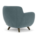 Forest Dust Blue Fabric / Dark Walnut