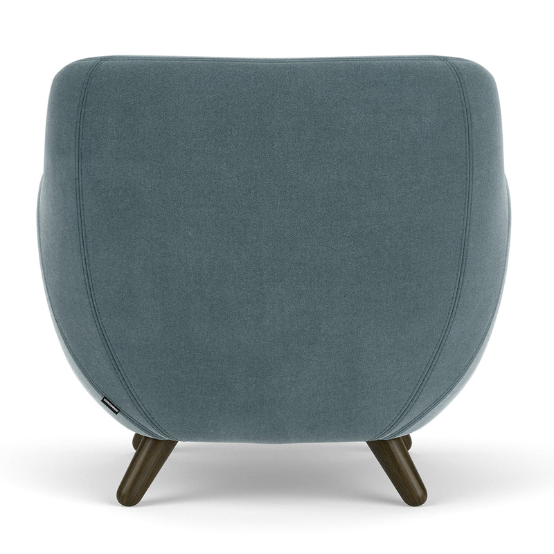 Forest Dust Blue Fabric / Dark Walnut