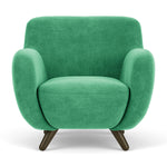 Moss Grass Green Fabric / Dark Walnut