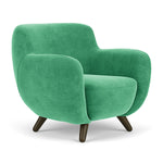 Moss Grass Green Fabric / Dark Walnut
