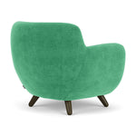 Moss Grass Green Fabric / Dark Walnut
