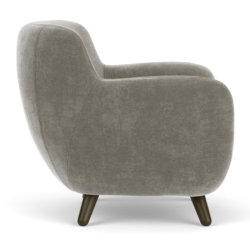 Planet Grey Green Fabric / Dark Walnut