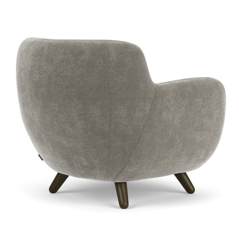 Planet Grey Green Fabric / Dark Walnut