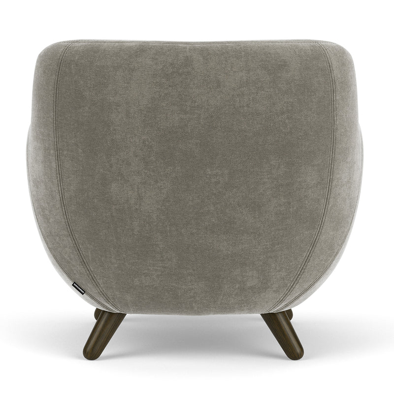 Planet Grey Green Fabric / Dark Walnut