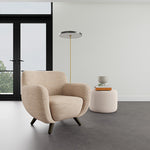 Vega Cream Textured Weave / Dark Walnut