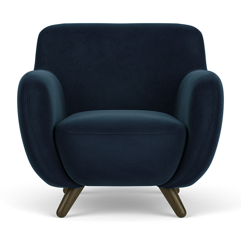 Lux Navy Velvet / Dark Walnut