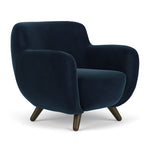 Lux Navy Velvet / Dark Walnut