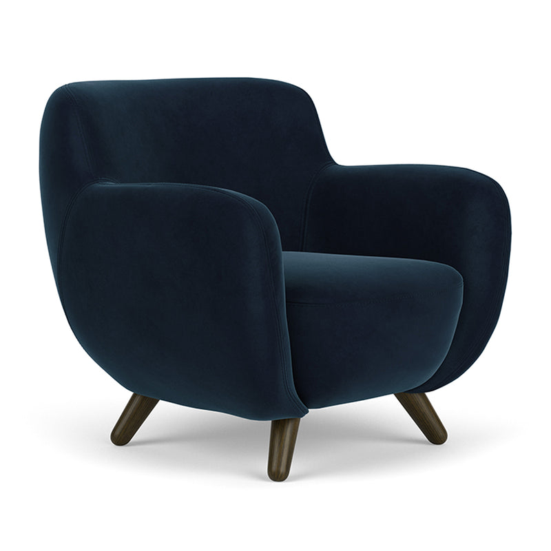 Lux Navy Velvet / Dark Walnut