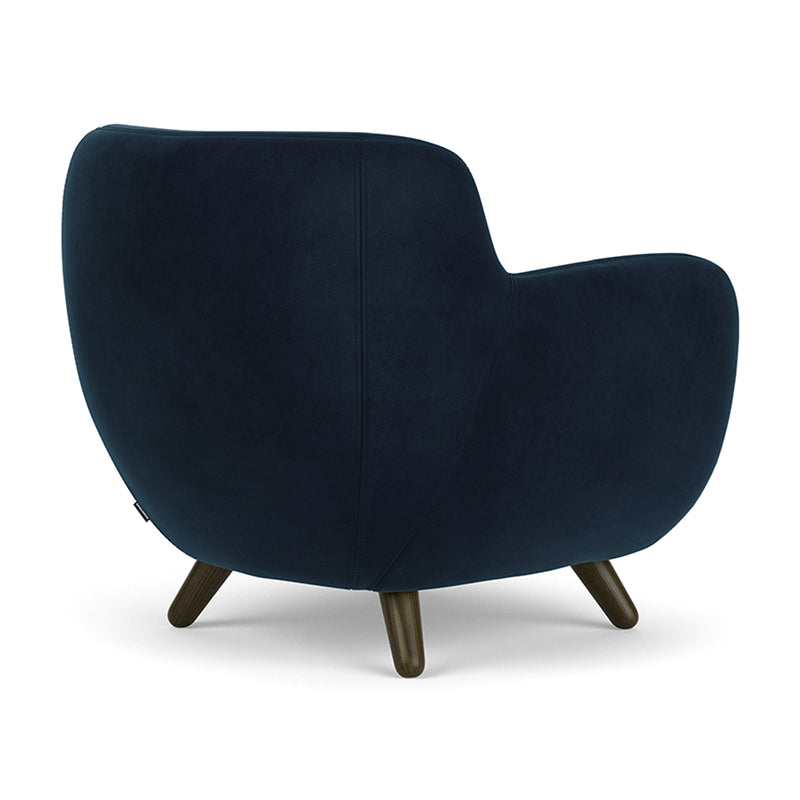 Lux Navy Velvet / Dark Walnut
