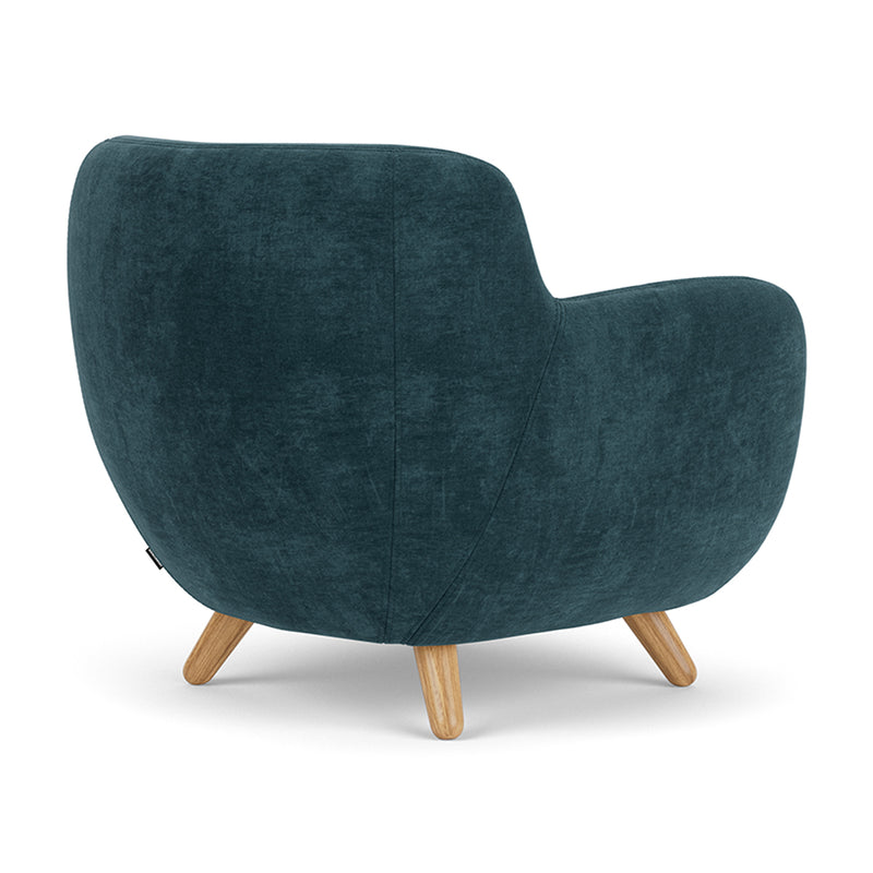 Danny Dust Blue Textured Weave / Oak