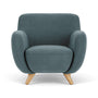 Otis Armchair - Forest Dust Blue Fabric / Oak
