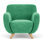 Moss Grass Green Fabric / Oak