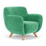 Moss Grass Green Fabric / Oak