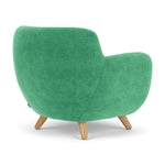 Moss Grass Green Fabric / Oak